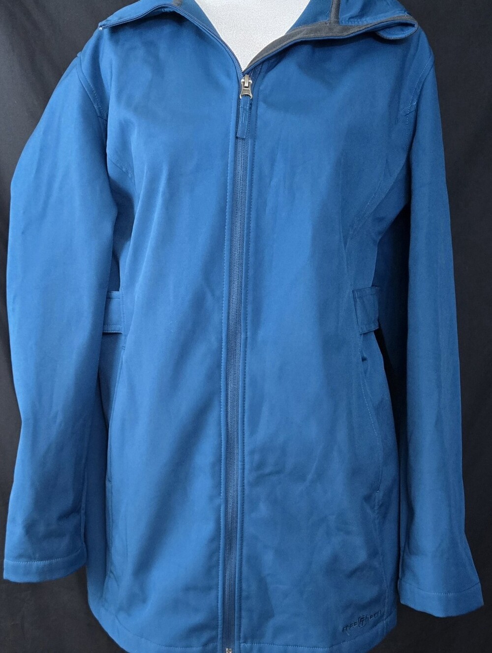 Free Tech Blue Hooded Womens Rain Jacket #633